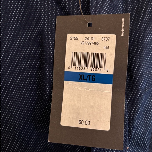 Van Heusen Never Tuck Classic Fit Button-Down Shirt XL Navy Blue NWT - Picture 3 of 5